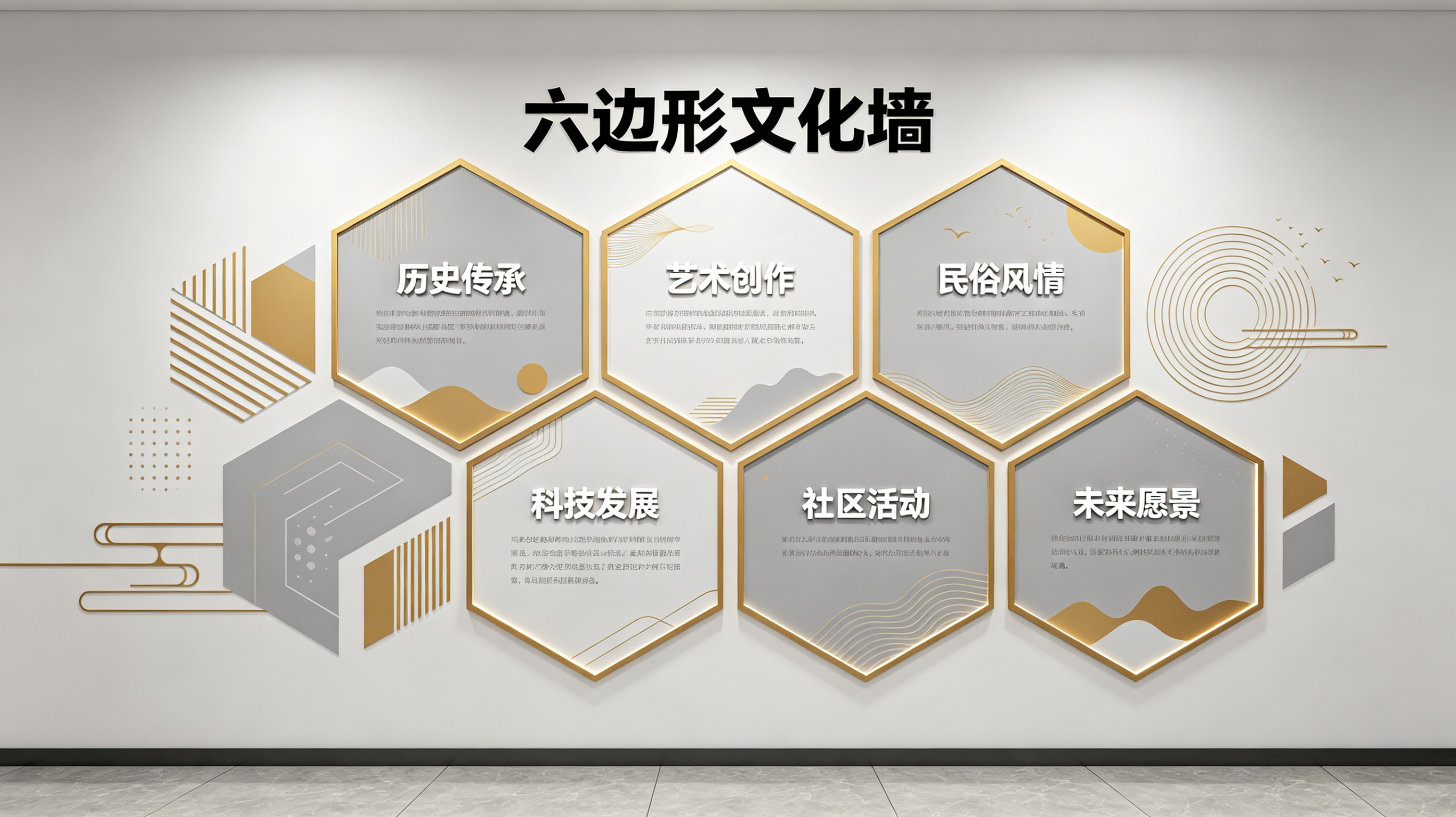 启东企业文化墙 | 六边形信息美学